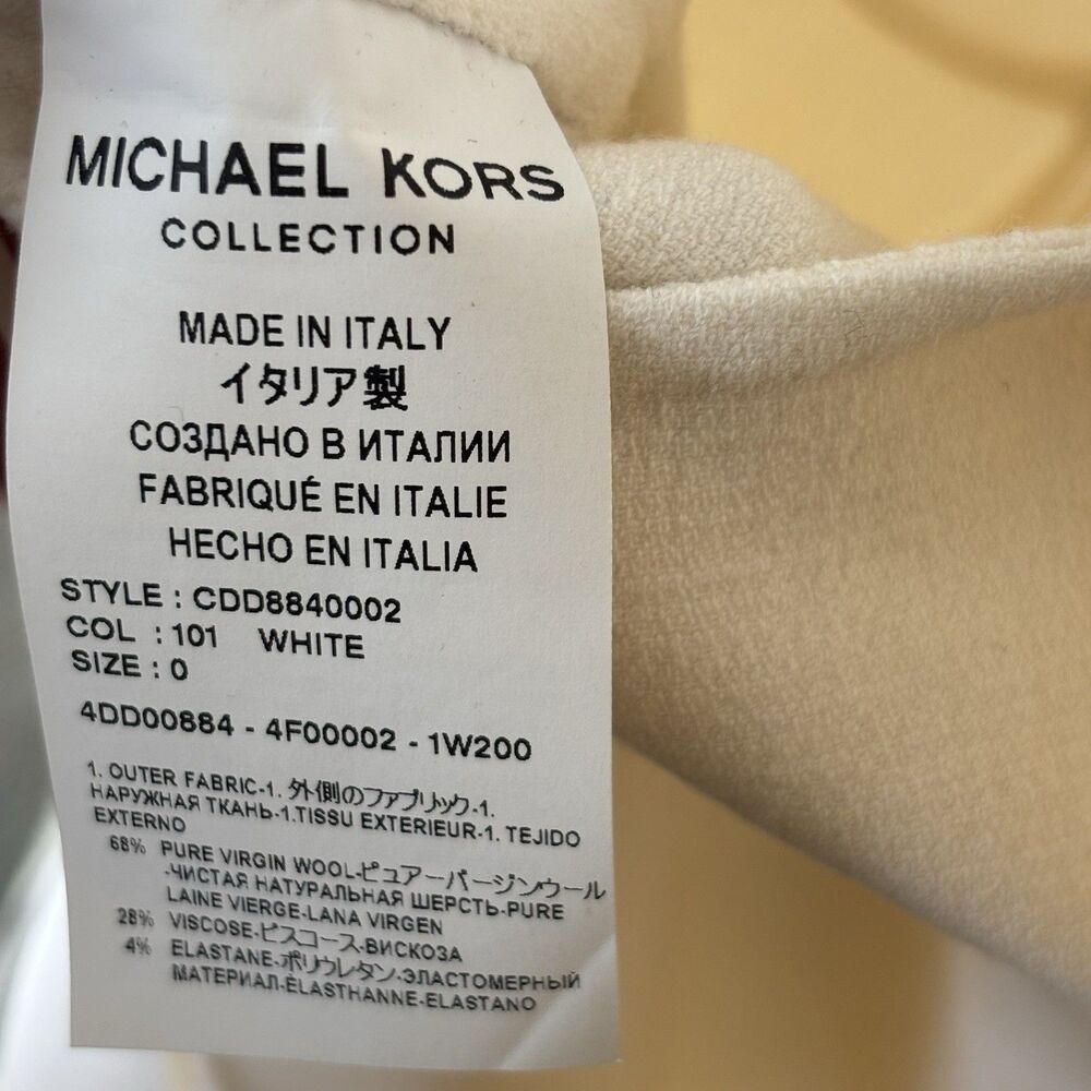 Michael Kors Collection Wool Sheath Dress White Cutout Italy Womens 0 XS - Picture 7 of 14
